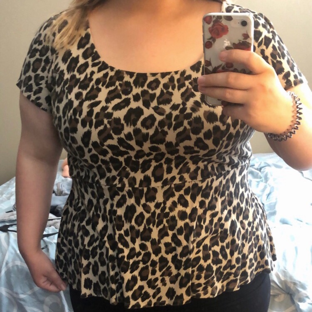 Torrid Peplum Leopard Print Top